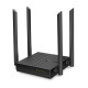 Front view of TP-Link Archer C64 AC1200 dual-band router showcasing its sleek design and features