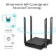 Front view of TP-Link Archer C64 AC1200 dual-band router showcasing its sleek design and features