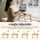 Stylish bamboo wooden dual fan laptop cooler table desk perfect for better airflow and comfort while working