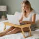 Stylish bamboo wooden dual fan laptop cooler table desk perfect for better airflow and comfort while working