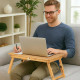 Stylish bamboo wooden dual fan laptop cooler table desk perfect for better airflow and comfort while working
