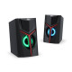 Havit SK206 RGB Gaming USB Speaker showcasing vibrant RGB lights and compact design for an immersive gaming audio experience