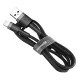 Baseus Cafule Short Cable Durable Nylon Braided Wire USB to Lightning QC3.0 2.4A 0.5M black-grey CALKLF-AG1