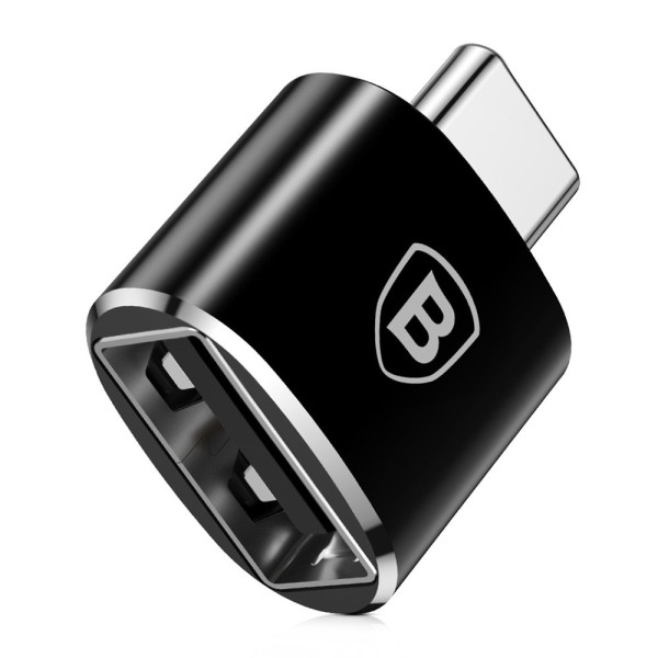 Baseus Converter USB to USB Type-C Adapter Connector OTG black CATOTG-01 for fast data transfer