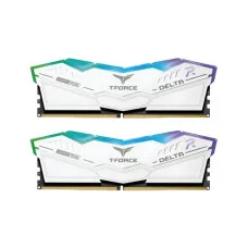 TEAM Delta RGB White 32GB (16x2) DDR5 5200MHz Gaming Desktop RAM