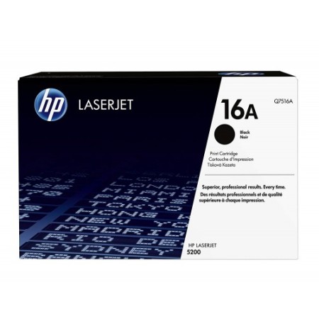 "High-Quality Printing with HP 16A Black Original LaserJet Toner Cartridge for LJ5200"