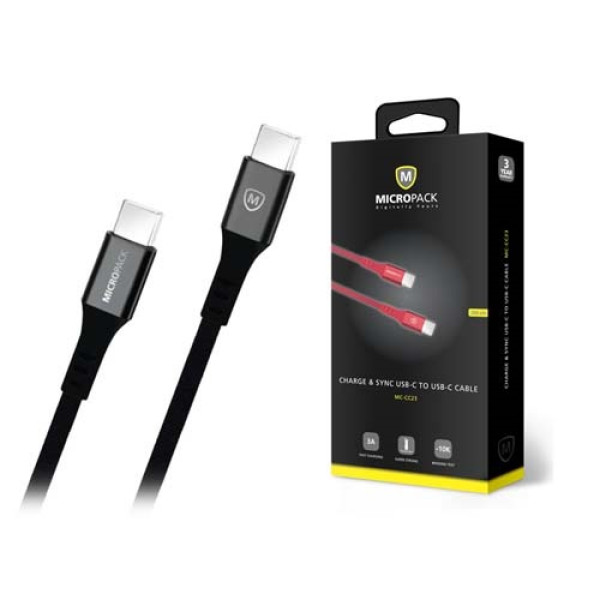 MicroPack MC-CC23 3A TYPE-C TO TYPE-C 2M Cable Black 2026 jessore bd