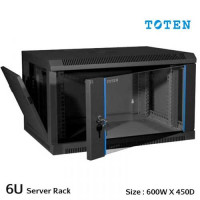 TOTEN 6U Wall Mount Server Cabinet (Glass Door)