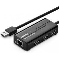UGREEN 3 Ports USB 2.0 Hub Ethernet Adapter