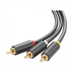 Ugreen 3RCA Male to Male 1.5 Meter Black Cable #10524