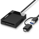 UGreen 40755 USB 3.0 Multifuncation Card Reader with Type-C male Black 50CM