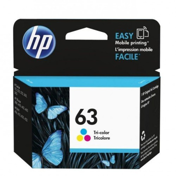 HP 63 Tri-color Original Ink Cartridge, perfect for vibrant and high-quality printouts in your home or office.