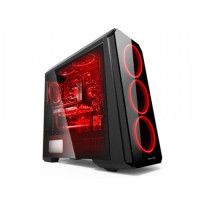 Value-Top VT-760R Crystal Tempered Glass Full Tower Red LED ATX Gaming Casing