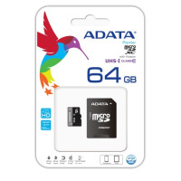 Adata 64GB Micro SD Class-10 (SDXC-UHX-I) Memory Card With Adapter