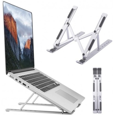 "Stay Comfortable On the Go with Our Adjustable & Foldable 10" to 17.5" Travel Laptop Stand!"