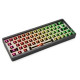 Ajazz AC064 hot swappable mechanical keyboard CNC kit displayed with customizable switches and RGB lighting