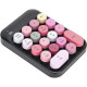 Ajazz AK18A Mini Numeric Wireless Keyboard displayed on a desk, showcasing its compact design and wireless features.