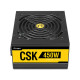 Antec CUPRUM STRIKE CSK 450W power supply unit showcasing its sleek design and 80 Plus Bronze certification for efficient energy use.