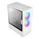 Antec NX410 Mid Tower ARGB White Gaming Case showcasing sleek design, RGB lighting, and spacious interior for optimal airflow
