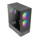 Antec NX410 V2 Mid Tower Gaming Case featuring vibrant ARGB lighting and spacious interior for optimal airflow and performance.