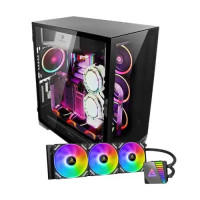 Antec P120 CRYSTAL Mid-Tower Casing & Symphony 360 ARGB Black CPU Cooler Combo