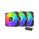 Antec Prizm X 120 ARGB cooling fan showcasing vibrant RGB lighting and sleek design, perfect for enhancing PC aesthetics and cooling efficiency