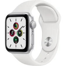 Apple Watch SE A2351 (MYDM2LL/A) GPS 40mm Sport Band (Silver Aluminum,White)