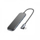 Baseus CAHUB-EZ0G Multi-functional Hub connecting a phone and MacBook for seamless data transfer and charging