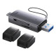 Baseus Lite Series Dual Output USB-A & Type-C to SD/TF Card Reader showcasing sleek design and functionality for seamless data transfers.