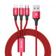 Baseus Rapid Series 3-in-1 Micro+Dual Lightning 3A Cable 1.2 Meter 2026 jessore bd