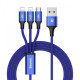 Baseus Rapid Series 3-in-1 Micro+Dual Lightning 3A Cable 1.2 Meter 2026 jessore bd
