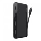 Belkin F4U090btBLK USB-C 4-Port Mini Hub showcasing four ports and sleek design