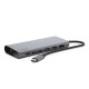 Belkin F4U092btSGY USB Type-C Multimedia Hub showcasing multiple ports and design features