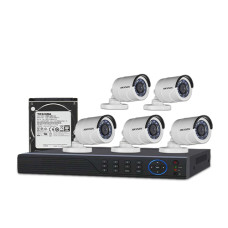 HIKVISION 5 unit 1080P night vision security cc camera Package