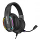 Lenovo HU75 RGB Gaming Headphone showcasing vibrant RGB lighting and comfortable ear cushions, perfect for long gaming sessions