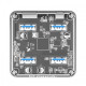 Orico MH4U-U3 4 Port USB 3.0 Hub showcasing transparent design and multiple ports for easy connectivity