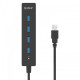 Orico W8PH4-U3 4 Port USB 3.0 Hub in black, ideal for connecting multiple devices