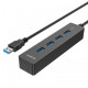 Orico W8PH4-U3 4 Port USB 3.0 Hub in black, ideal for connecting multiple devices