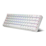 RK ROYAL KLUDGE RKG68 Hot Swappable Blue Switch Wireless Mechanical Gaming Keyboard White
