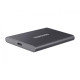 SAMSUNG T7 2TB Portable SSD showcasing a sleek design, USB 3.2 Gen Type-C interface, and compact size suitable for easy portability.
