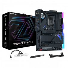 ASRock Z590 Taichi Wi-Fi ATX motherboard showcasing ports, slots, and cooling design for enhanced performance