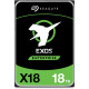 Seagate Exos X18 18TB 7200rpm SATA III internal hard drive showcasing its robust design and high storage capacity, ideal for enterprise use.