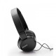 Sony MDR-ZX110AP Extra Bass headphones designed for smartphone use, showcasing sleek design and comfortable ear pads