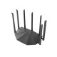 Tenda AC23 dual band gigabit router in black with 7 antennas for superior wireless connectivity