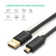 UGreen 10355 USB 2.0 A Male To Mini 5 Pin cable 1M, ideal for connecting devices with mini USB ports, showcasing its durability and flexibility.