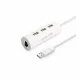 Ugreen 20267 USB 2.0 10/100Mbps Ethernet + 3 ports USB 2.0 Hub USB HUB white ABS