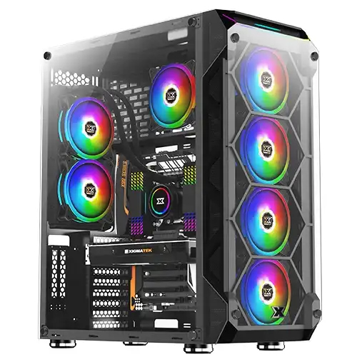 XIGMATEK Overtake Tempered Glass Rainbow RGB Super Tower EATX Gaming Case Unix Network | Laptop Shop | Jessore Computer City