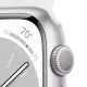 Apple Watch Series 8 GPS 45mm featuring a sleek Silver Aluminum Case and Sport Band, perfect for fitness tracking and everyday use.