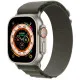 Apple Watch Ultra GPS + Cellular 49mm Titanium Case with Green Alpine Loop