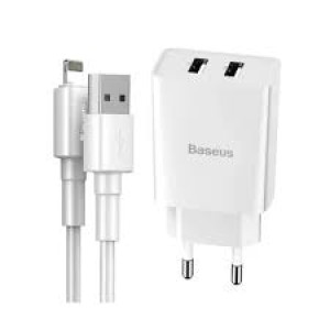 Baseus Speed Mini Dual USB Travel Charger 10.5W With Lightning Cable